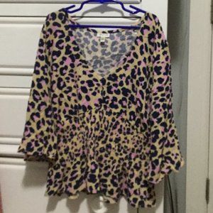 Self E Colorful Cheetah print long sleeve shirt
